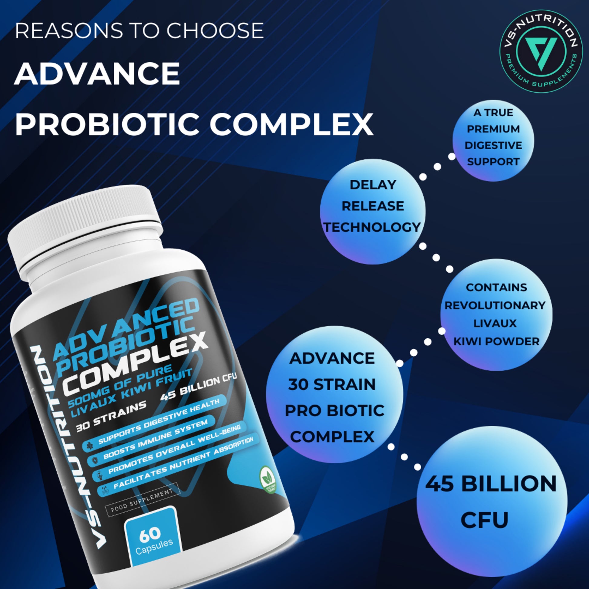 Advanced Probiotic Complex 45 Billion CFU